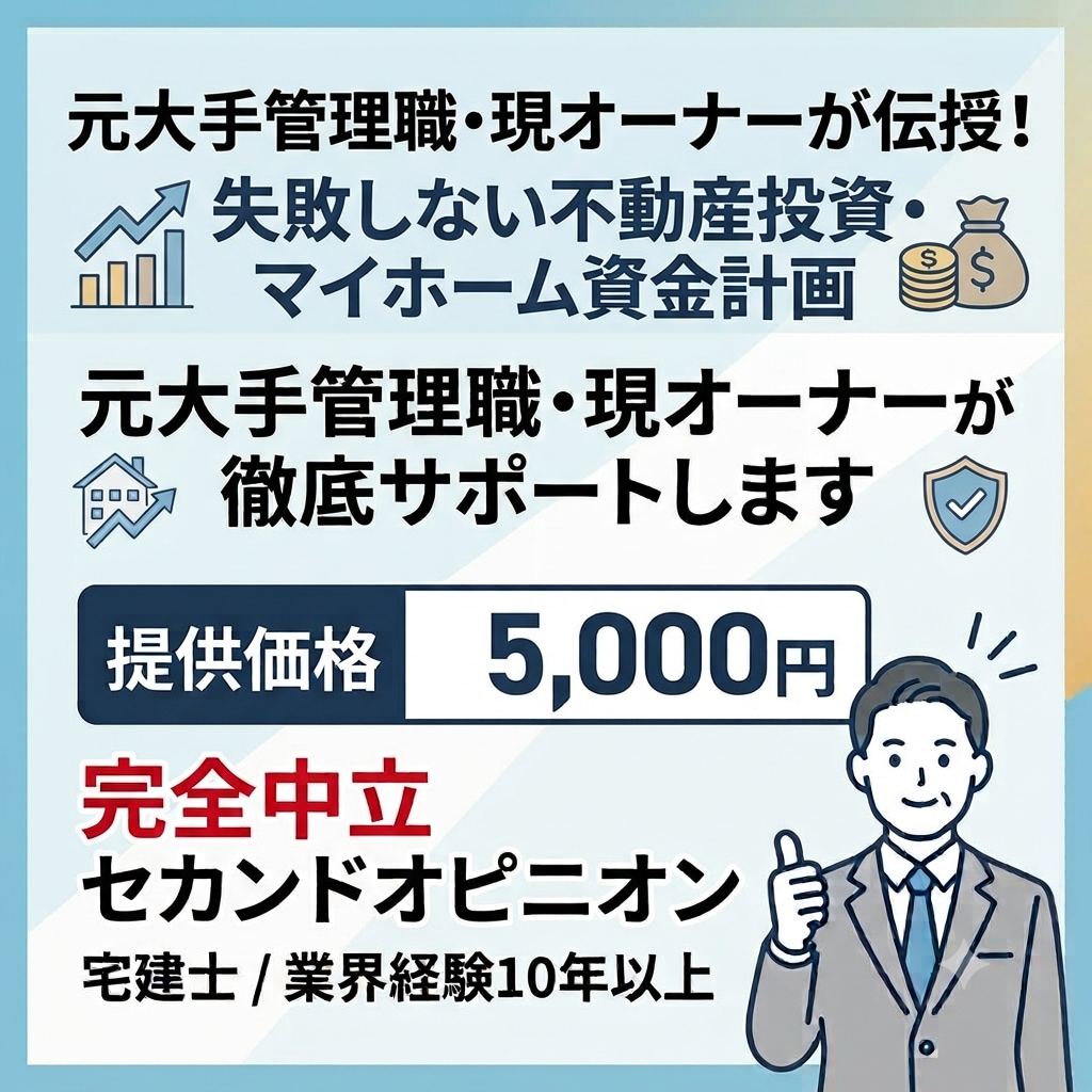 元大手管理職が不動産投資の悩みを解消します 現オーナーが伝授！失敗しない不動産投資・マイホーム資金計画 イメージ1