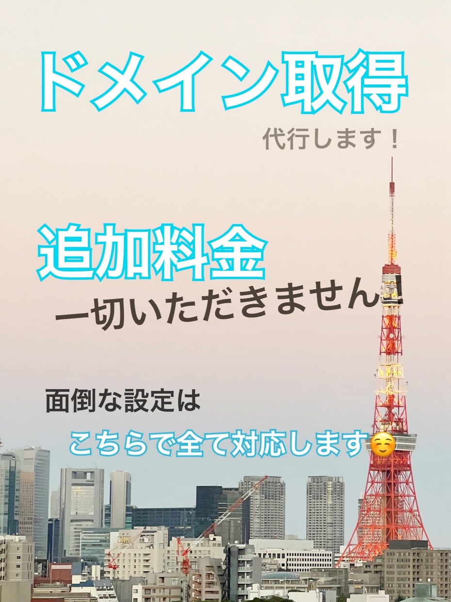 追加料金なし！お好きな期間でドメイン取得代行します サーバー代のみしかお代金いただきません！ イメージ1