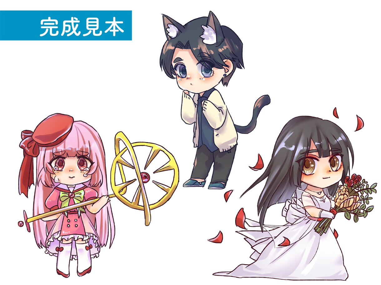 写真から！オリキャラも！デフォルメイラスト描きます 萌え系のデフォルメイラスト♪アイコン・贈り物に イメージ2