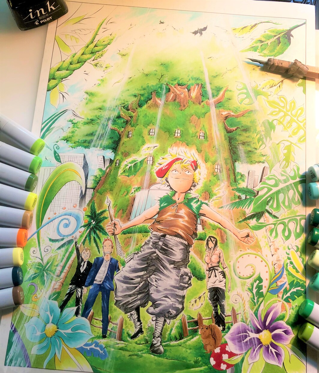モノトーン✖フルカラー オリジナルイラスト承ります 唯一無二の生原稿にして納品します！データ化も承ります！ イメージ2