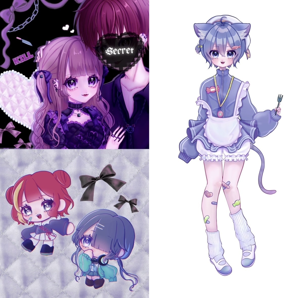 お試し運用価格/かわいいイラストを制作いたします 量産型・地雷系からメルヘン、ポップな原宿系まで幅広く イメージ3