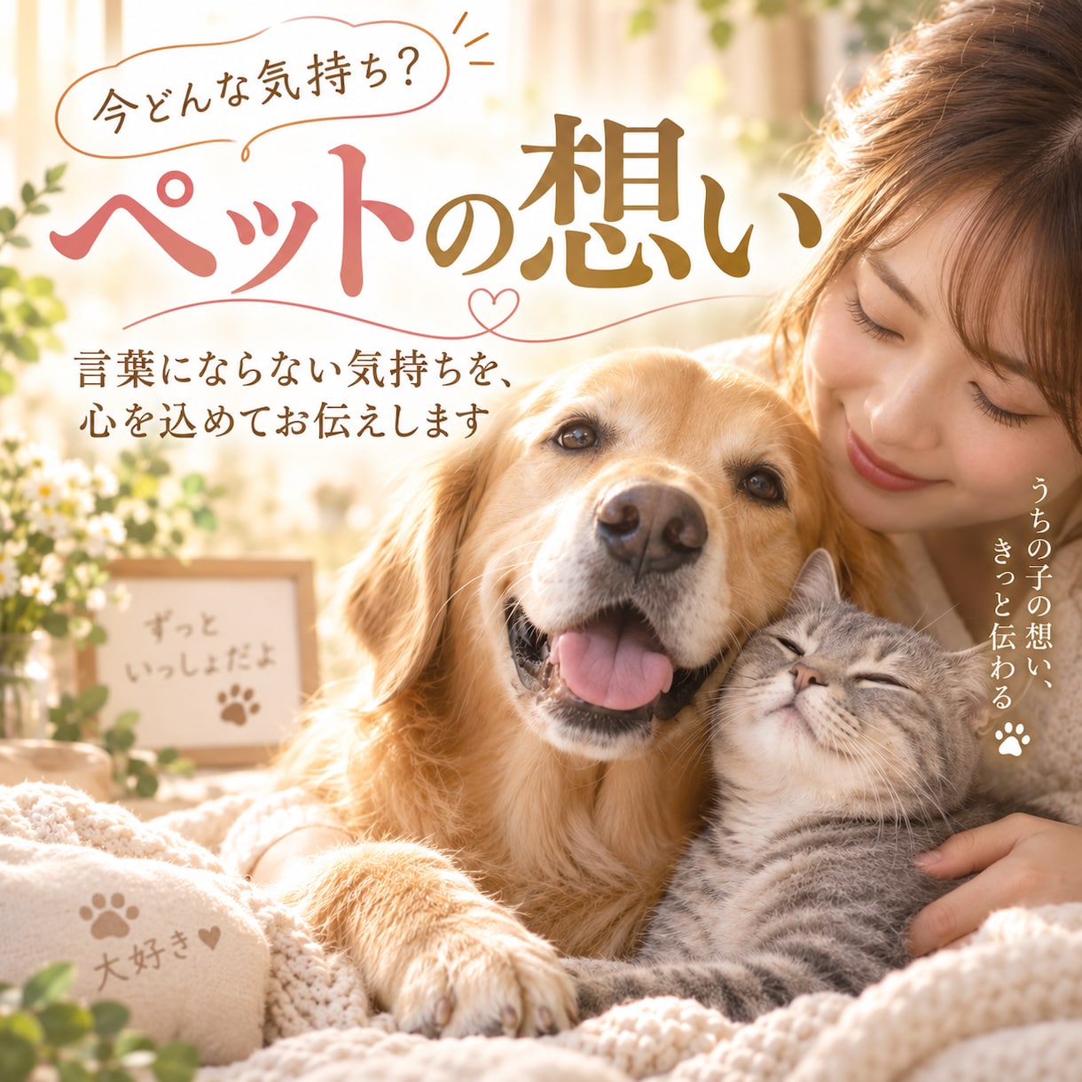 愛するペットが、あなたに伝えたい「想い」を届けます 言葉にならないこの子の想いを、心を込めてお伝えします イメージ1