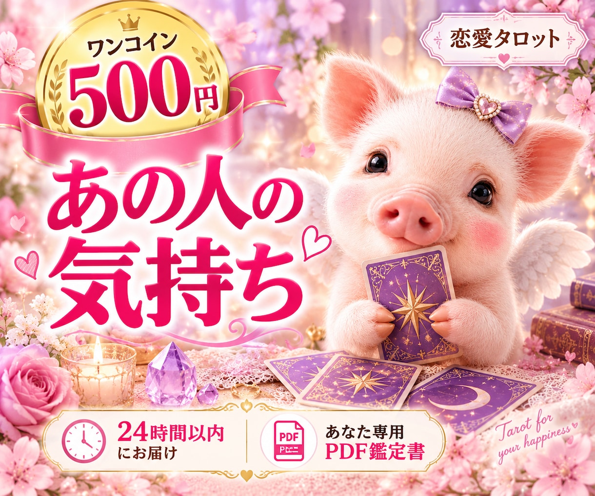 彼の本音が知りたい｜タロットで気持ちと未来を視ます 即日鑑定｜復縁・片思い・相手の気持ち・今後の流れ イメージ1