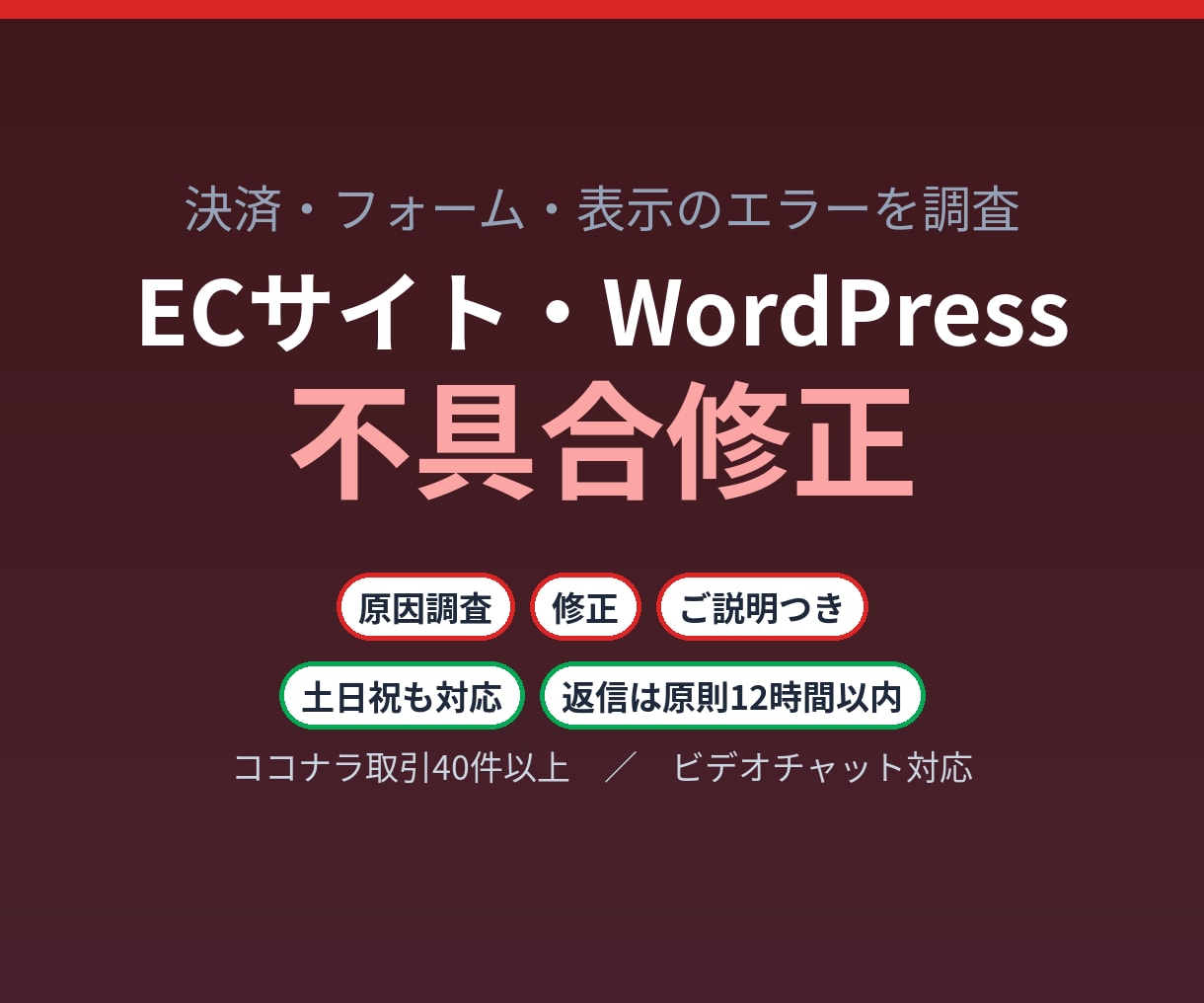 ECやWordPressの不具合を調査して直します 決済・フォームのエラー原因を特定して修正します イメージ1