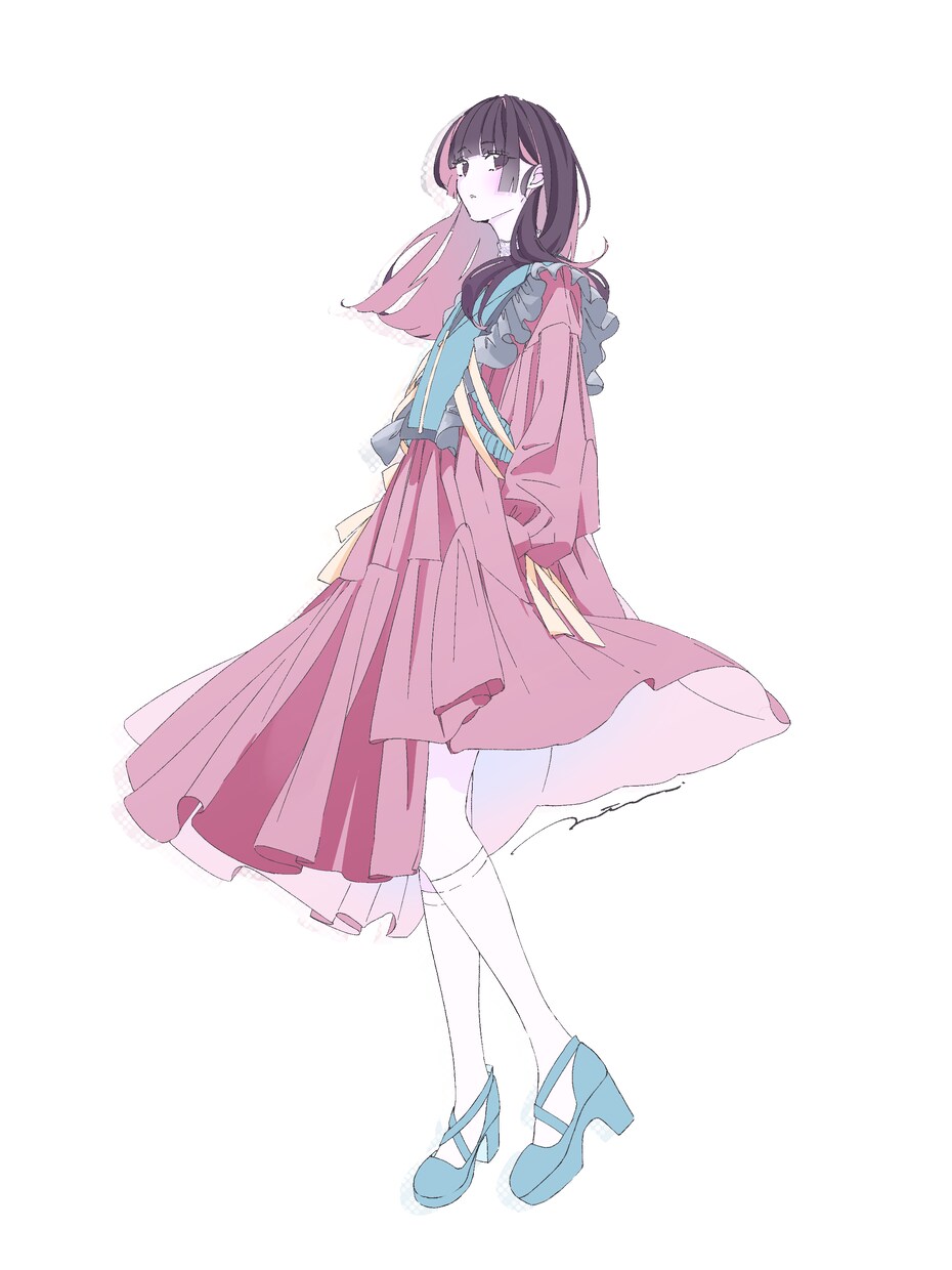 MVやサムネなど服までこだわるイラストを提供します 少女漫画のような顔の人物にハイセンスな洋服を着せ制作します イメージ8