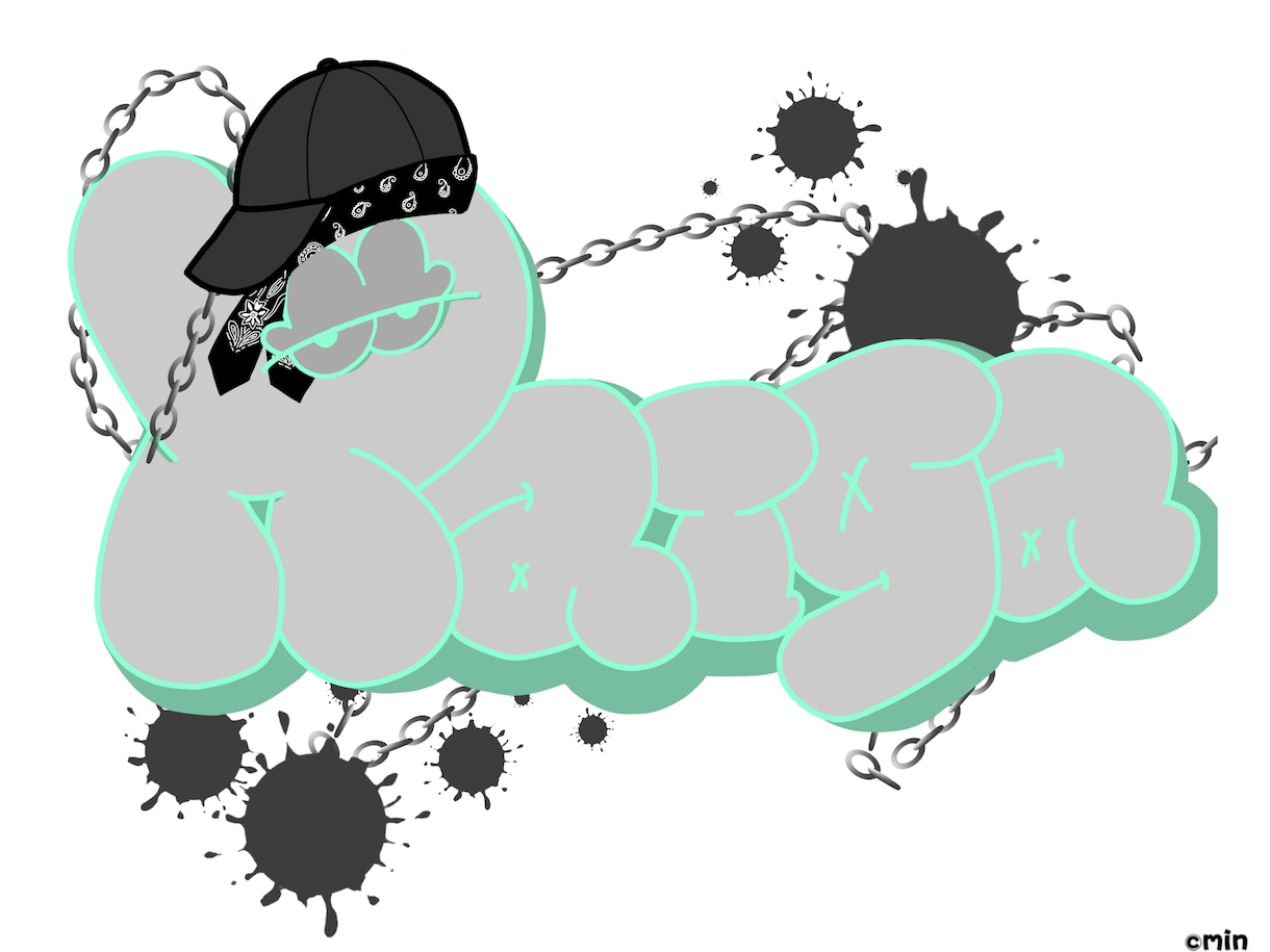 ストリート系名前ロゴ書きます SNSで目立つポップな名前ロゴ作成 イメージ1