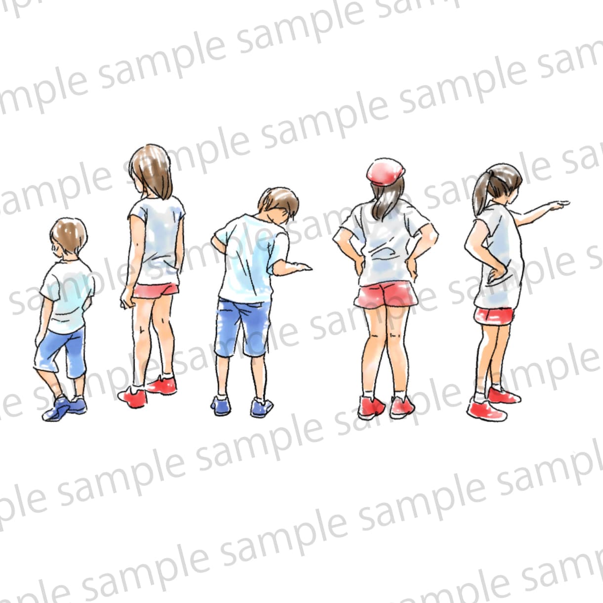 ３点格安セット商用可！人物カット・挿絵描きます 全身 背景 小物指定も無料！シンプルで伝わる説明カットです イメージ9