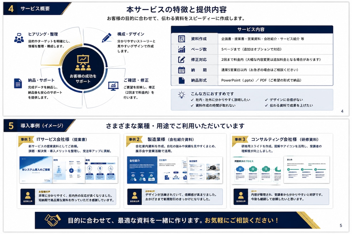 営業資料・提案書を分かりやすく作成します 法人営業の実務経験を活かして伝わる資料に仕上げます イメージ3