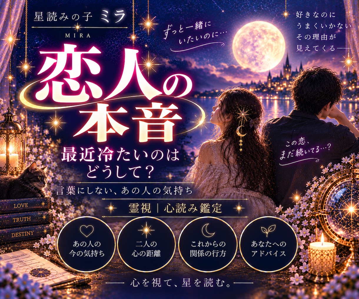 恋人の本当の気持ちと隠れた本音を霊視します 最近冷たいあの人の本音・迷い・二人への想いを読み解きます イメージ1