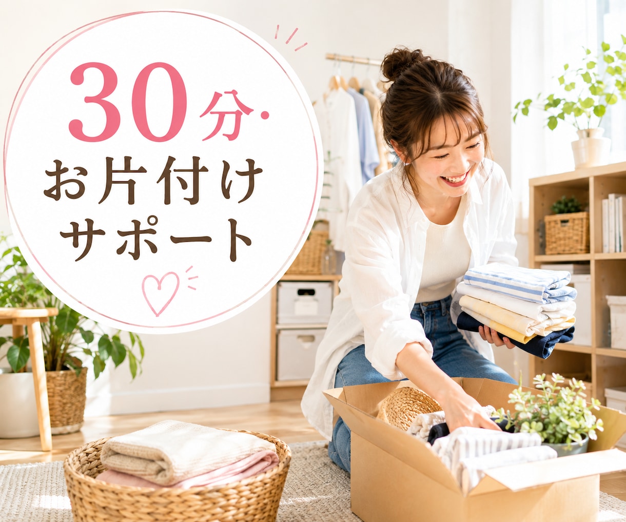 30分・ビデオチャットで一緒にお片付けします 相談だけでも大丈夫。できる所から一緒に始めましょう。 イメージ1