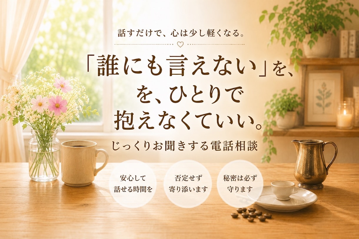 誰にも言えないお悩み、じっくりお聞きしますます 否定なし・秘密厳守でお聞きします イメージ1