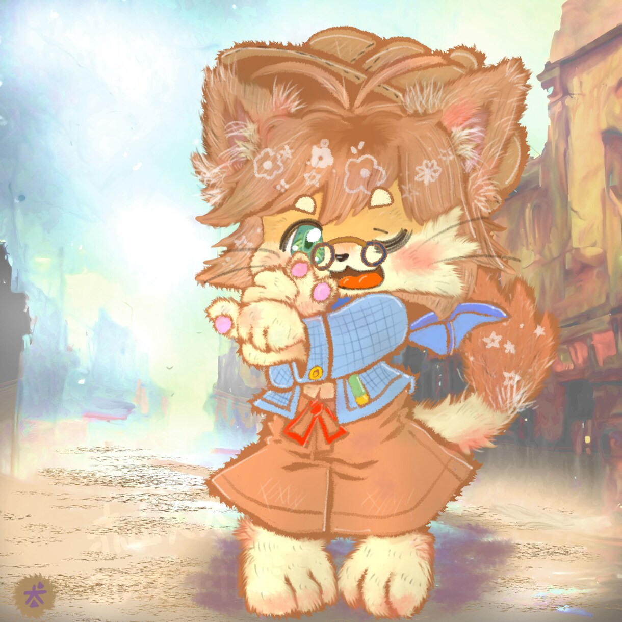 動物キャラ(ケモノ)の絵本風イラストを描きます 線画なしのもふもふタッチです！ イメージ3