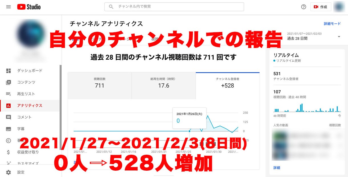 YouTube登録者500人増やします 登録者の高品質なチャンネル登録！500人増えます イメージ2