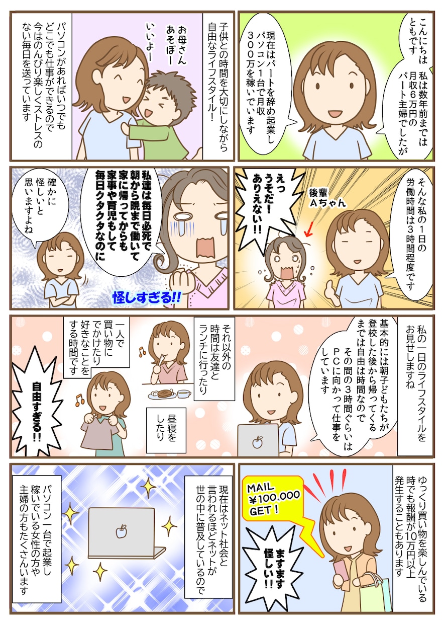 ＷＥＢ広告★チラシ用の可愛い絵柄の解説漫画作ります 面白くてわかりやすい！イメージＵＰの解説漫画をワンセットで！ イメージ8