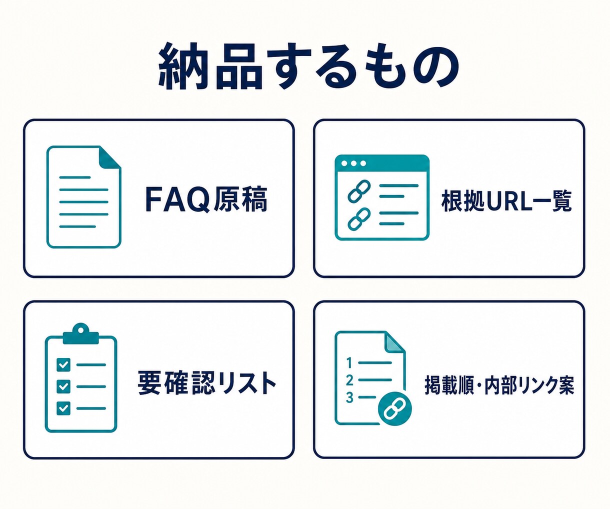 問い合わせ前の疑問をFAQ原稿にします 公開情報を根拠に質問と短い回答文を5問から作成 イメージ3