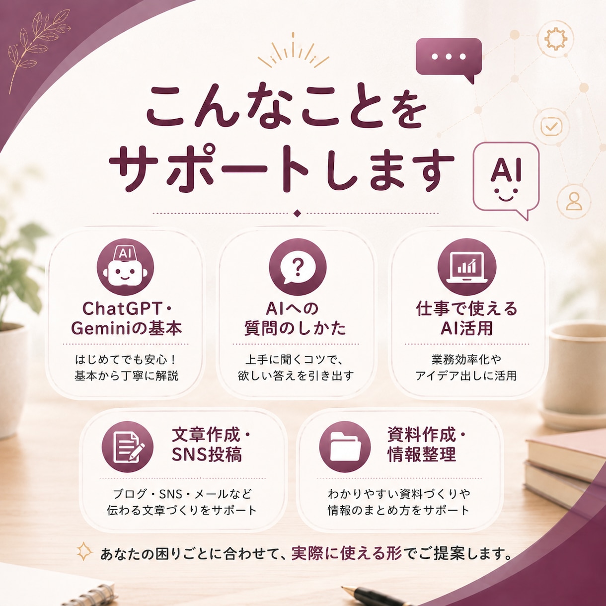 初心者向けにChatGPTなどのAIを教えます パソコンやAIが苦手でも画面共有で操作するので使い方がわかる イメージ2