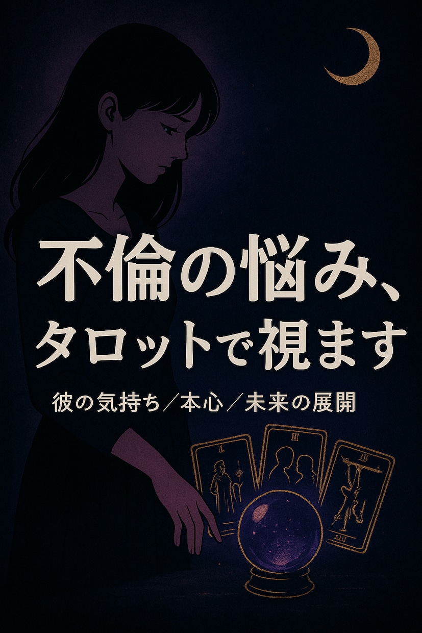 不倫鑑定★あなたとお相手の現状・未来を占います 誰にも言えないお悩みを、解決に向けてサポートします！ イメージ1