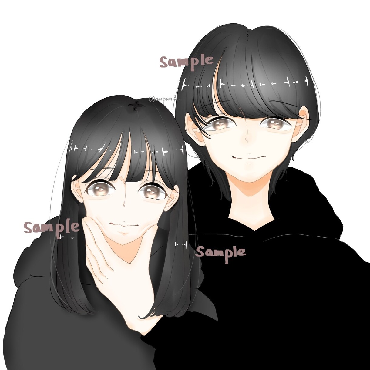 アイコンイラスト描きます 配信用・プレゼント用・ペアイラスト イメージ4