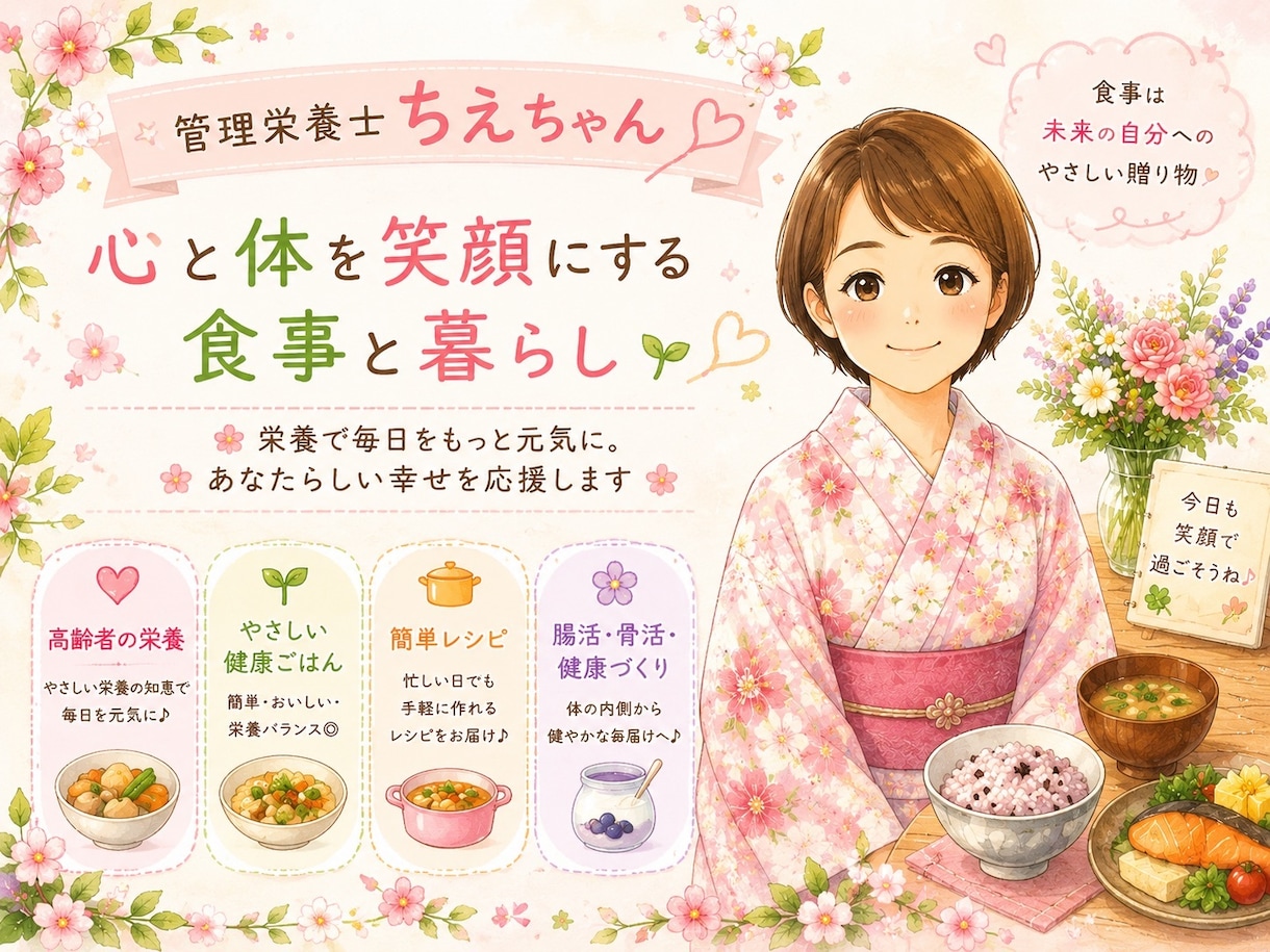 優しいお食事高齢者様向きを提案します 管理栄養士が優しくわかりやすく説明します。 イメージ1