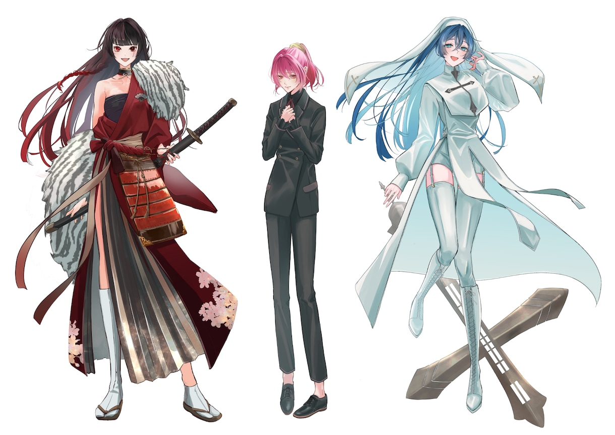 Vtuber、TRPG、IRIAM用立ち絵描きます 繊細な表情と塗りで個性的なキャラクター様作成いたします イメージ3