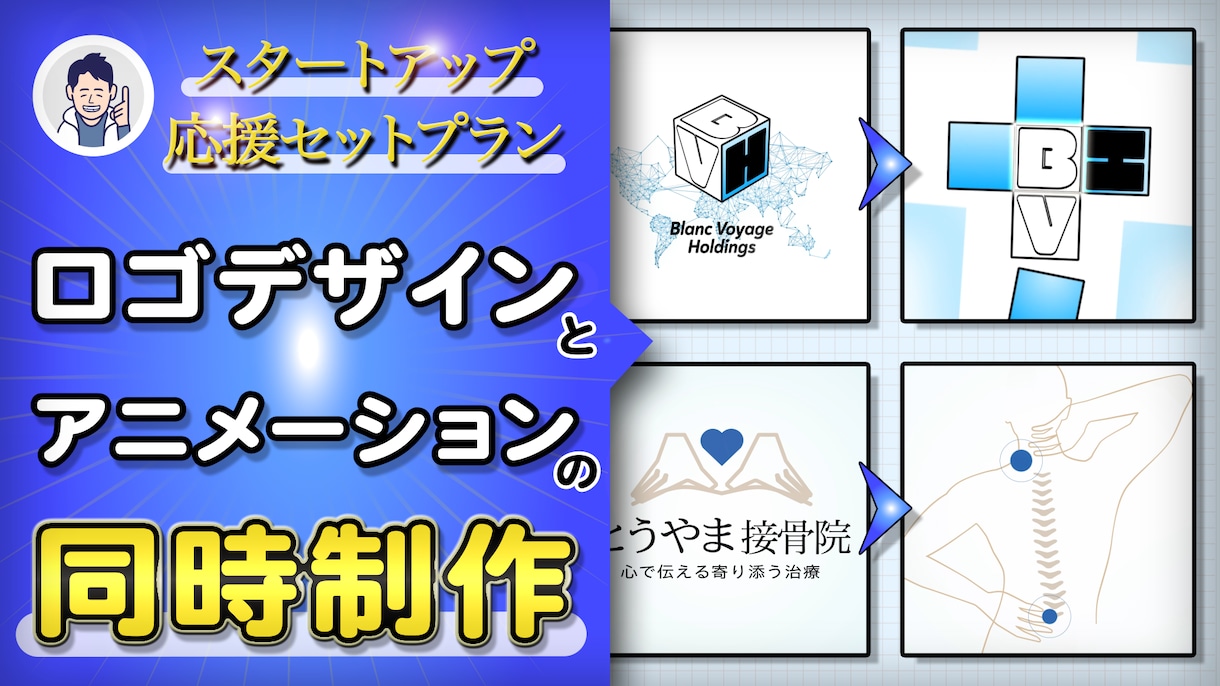 ロゴデザインとアニメーションを同時に制作いたします スタートアップ応援セットプラン。手間とコストを大幅削減！ イメージ2