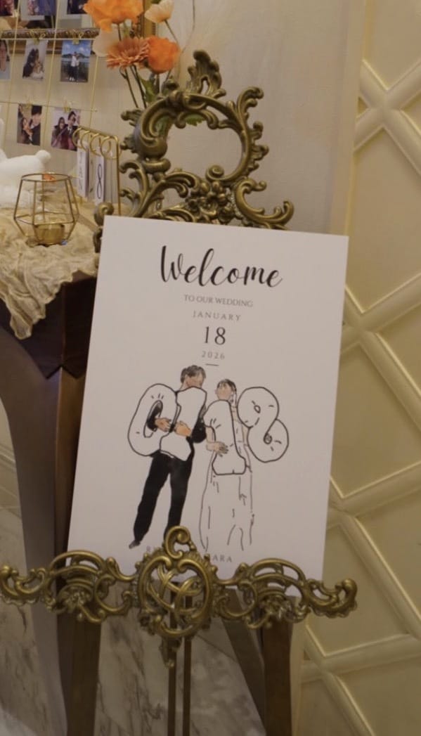 お洒落な花嫁様に | 線画ウェルカムボード作ります 写真を元に “大人かわいい” ウェルカムボードをお作りします イメージ1