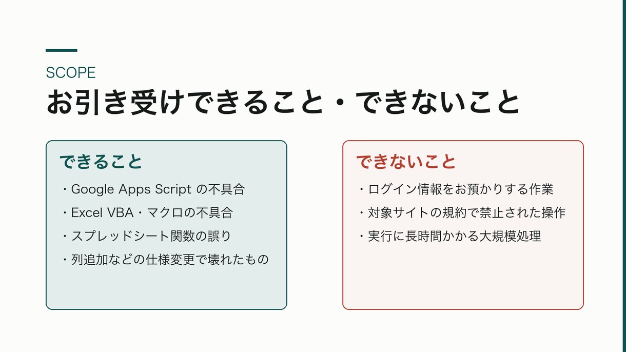 動かないGAS・マクロを診断して直します 昨日動いていたのに、止まっている。そのスクリプトを直します。 イメージ5