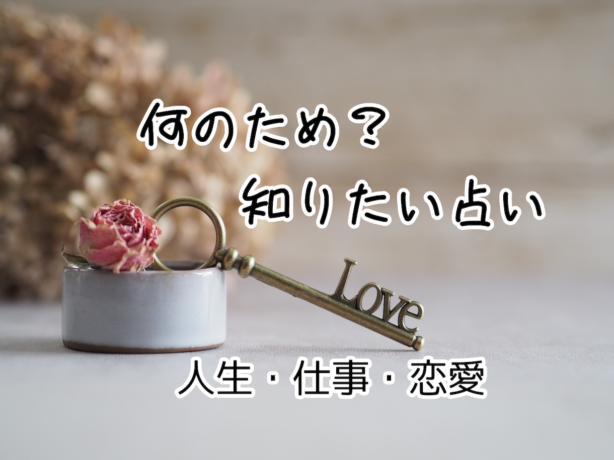何のため？あなた様が知りたい〇〇な事を鑑定致します 使命・人生・仕事・恋愛について、どうしてなのか？意味を占う☆ イメージ1