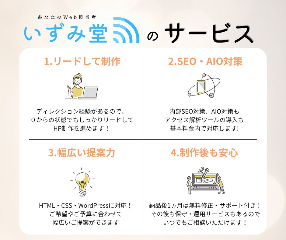 想いを言葉にして選ばれるホームページを制作します 個人事業主・フリーランスの方のWeb担当者として伴走します イメージ3
