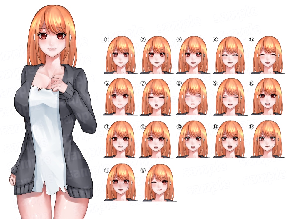 立ち絵お描きします ６種類の差分からお作りいたします！ イメージ2