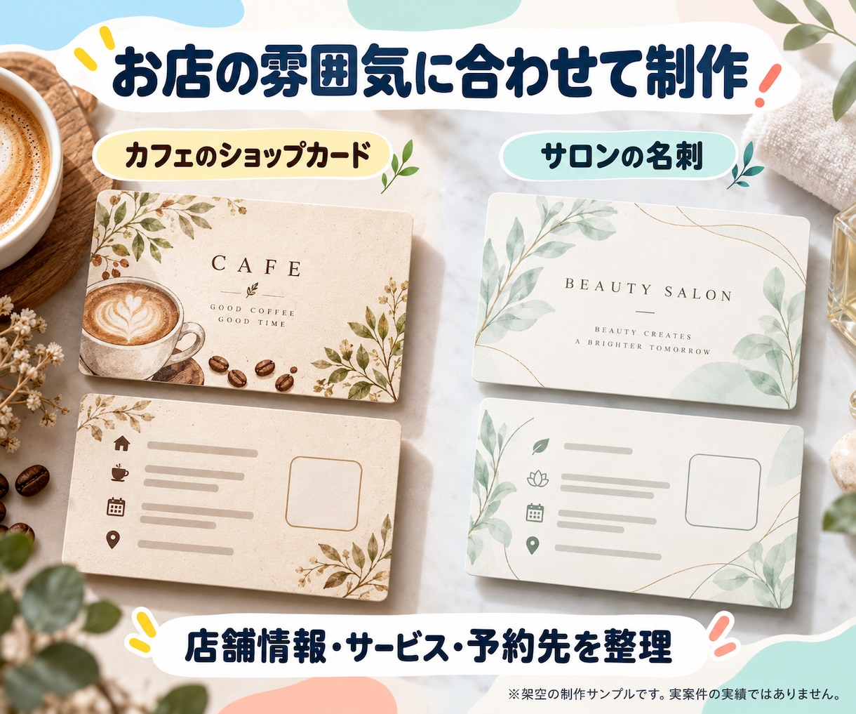 店舗向け名刺・ショップカードを制作します 両面対応｜お店の魅力と予約先が伝わるカードへ イメージ6