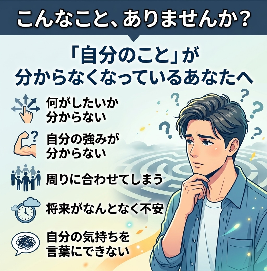 何がしたいか分からない悩みを一緒に整理します あなたの中にある「自分はどうしたい？」を一緒に探します。 イメージ2