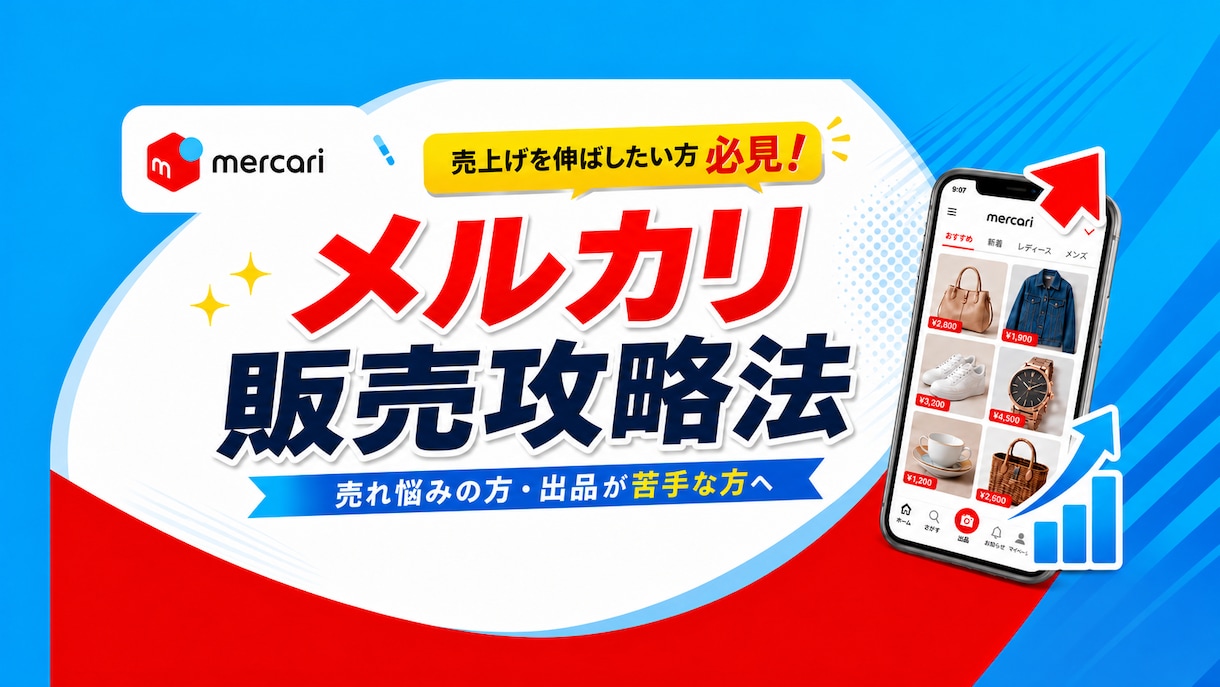 メルカリでの販売攻略教えます 売れ悩んでおられる方や商品の販売の仕方がわからない方必見 イメージ1