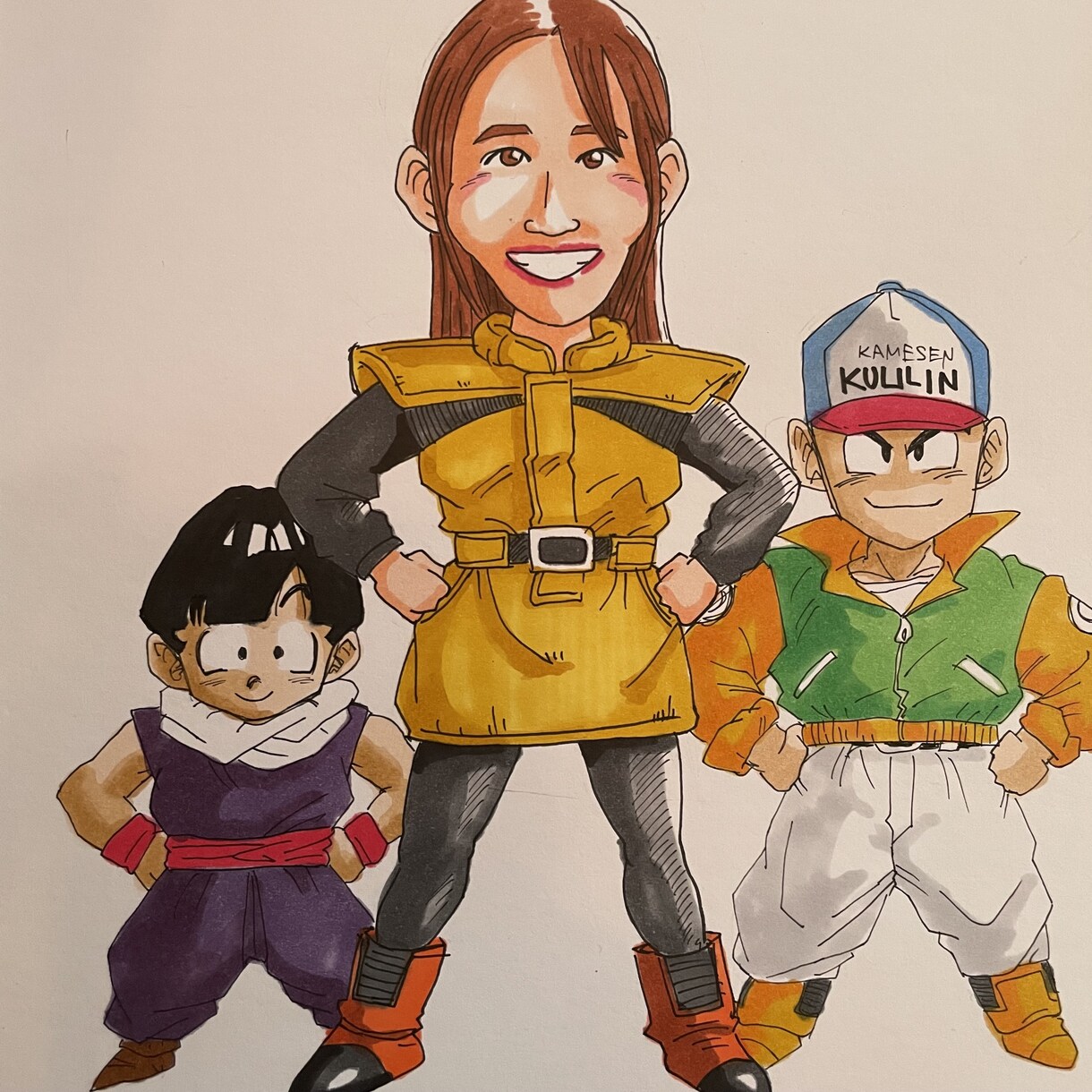 アニメ風で世界にひとつの似顔絵イラスト作成します ドラゴンボール好きの方必見！これであなたもZ戦士！ イメージ5