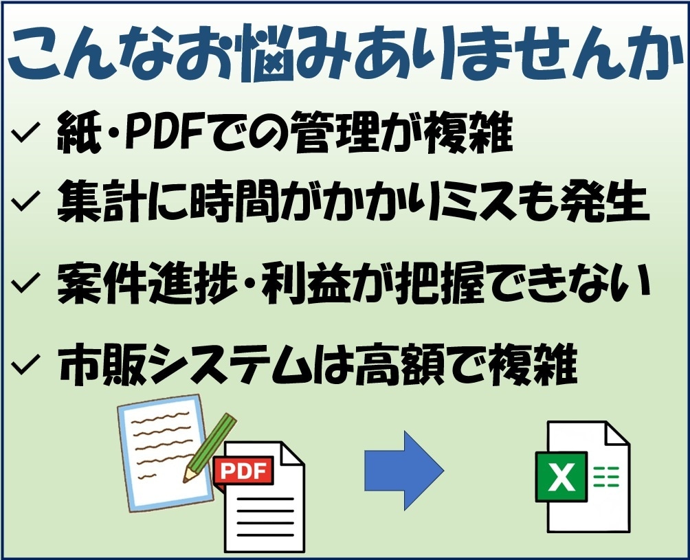案件の進捗・売上・原価をExcelで管理します 見積〜請求書をボタンで簡単作成！進捗・売上・粗利を一元管理 イメージ3