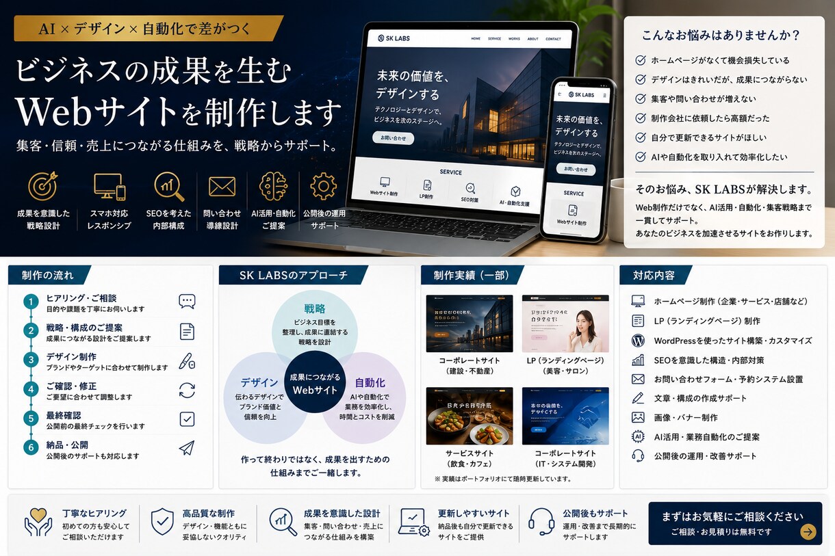 AIを活用したWebサイトを制作しますます 集客導線まで考えたサイトを丁寧に制作 イメージ4