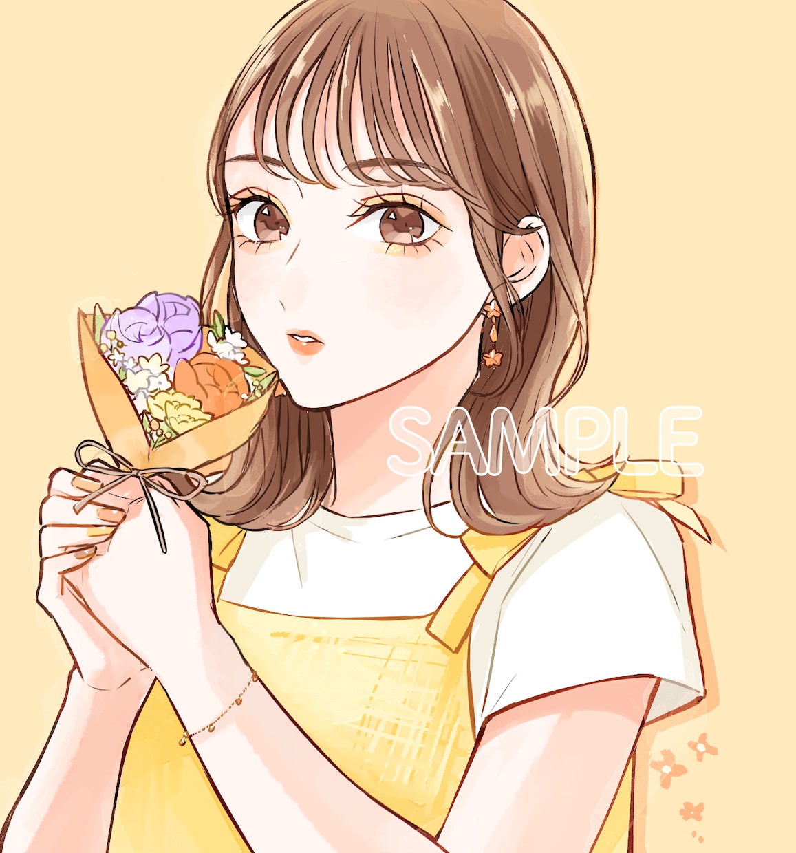 キラキラで透明感のある人物イラストを描きます SNSアイコンにおすすめ！似顔絵も大歓迎です◎ イメージ4