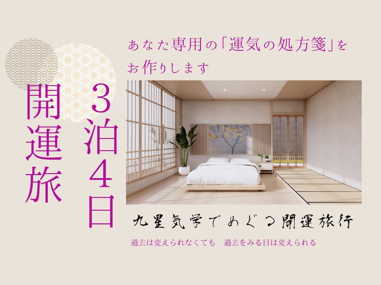 三泊四日の開運旅行　あなた専用の処方箋つくります 吉方位旅行に特化した九星気学でめぐる心にしみる開運の旅 イメージ1