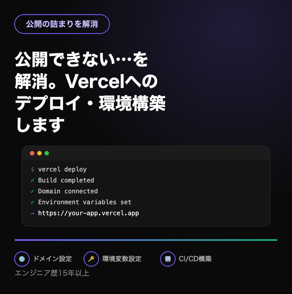 Vercelへのデプロイ・環境構築ます 公開できない状態をまとめて解消します イメージ1