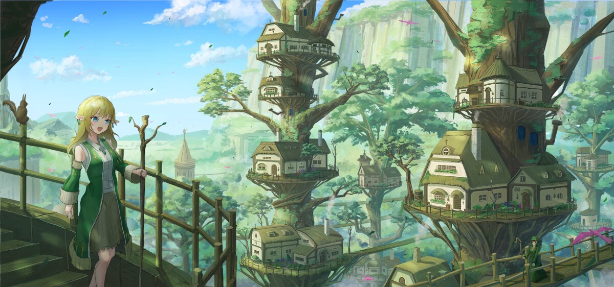 背景、キャラクター+背景の一枚絵の作成承ります ストーリー、世界観等を表現するのが得意です。 イメージ8
