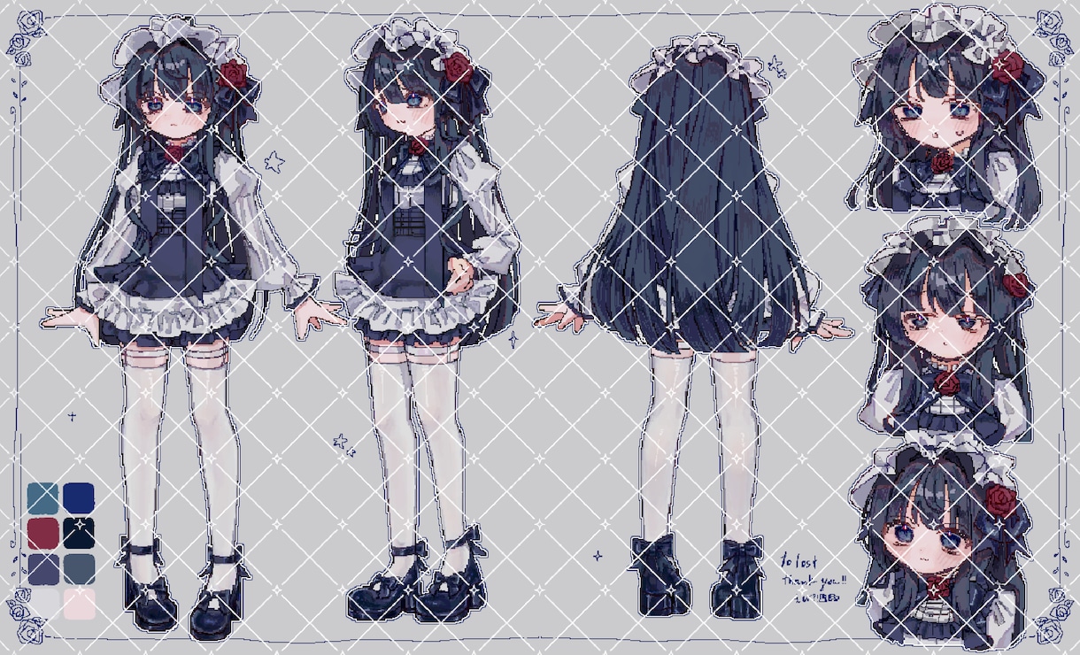 女の子・男の子・ケモ系・三面図イラスト描きます 女の子や男の子ケモ系、女性らしい身体のラインが得意です！！ イメージ1