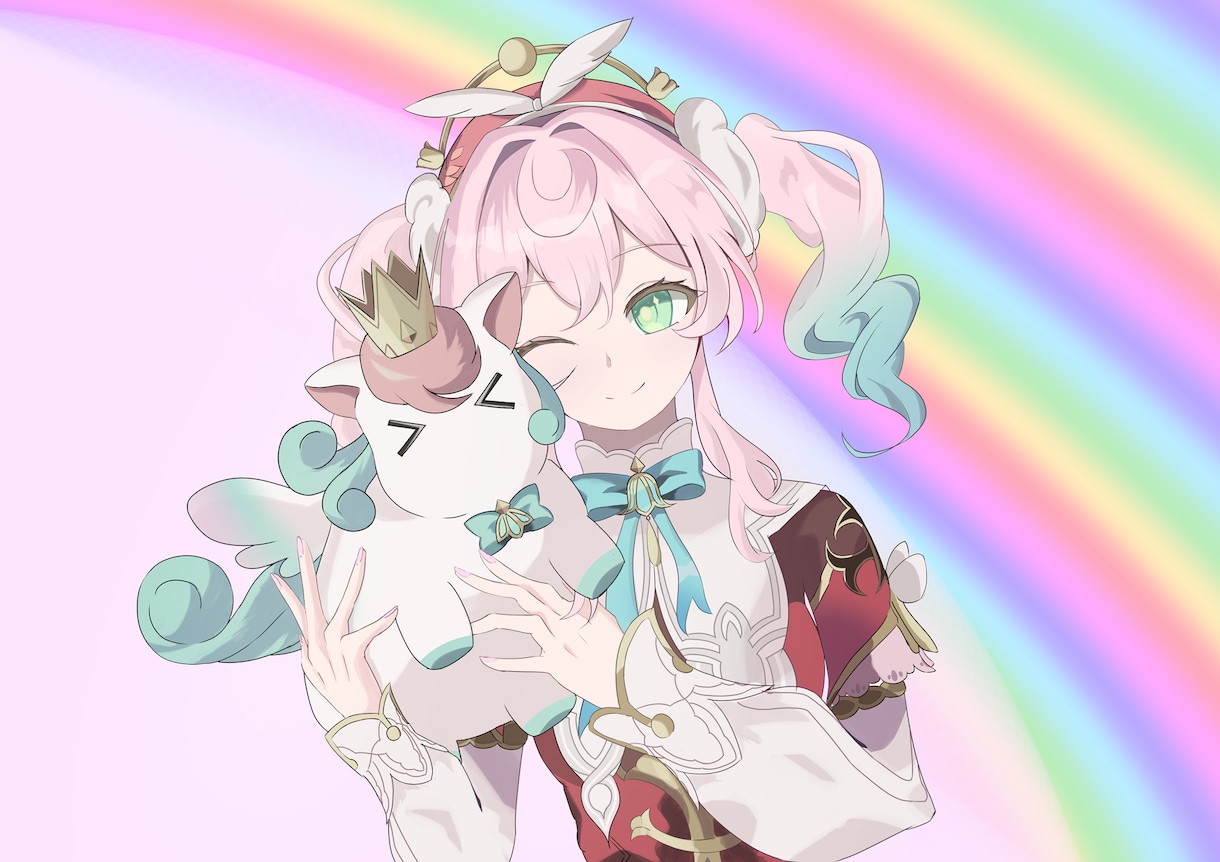 かわいいイラスト制作承ります 一枚絵、SNSアイコン、立ち絵などご相談ください イメージ2