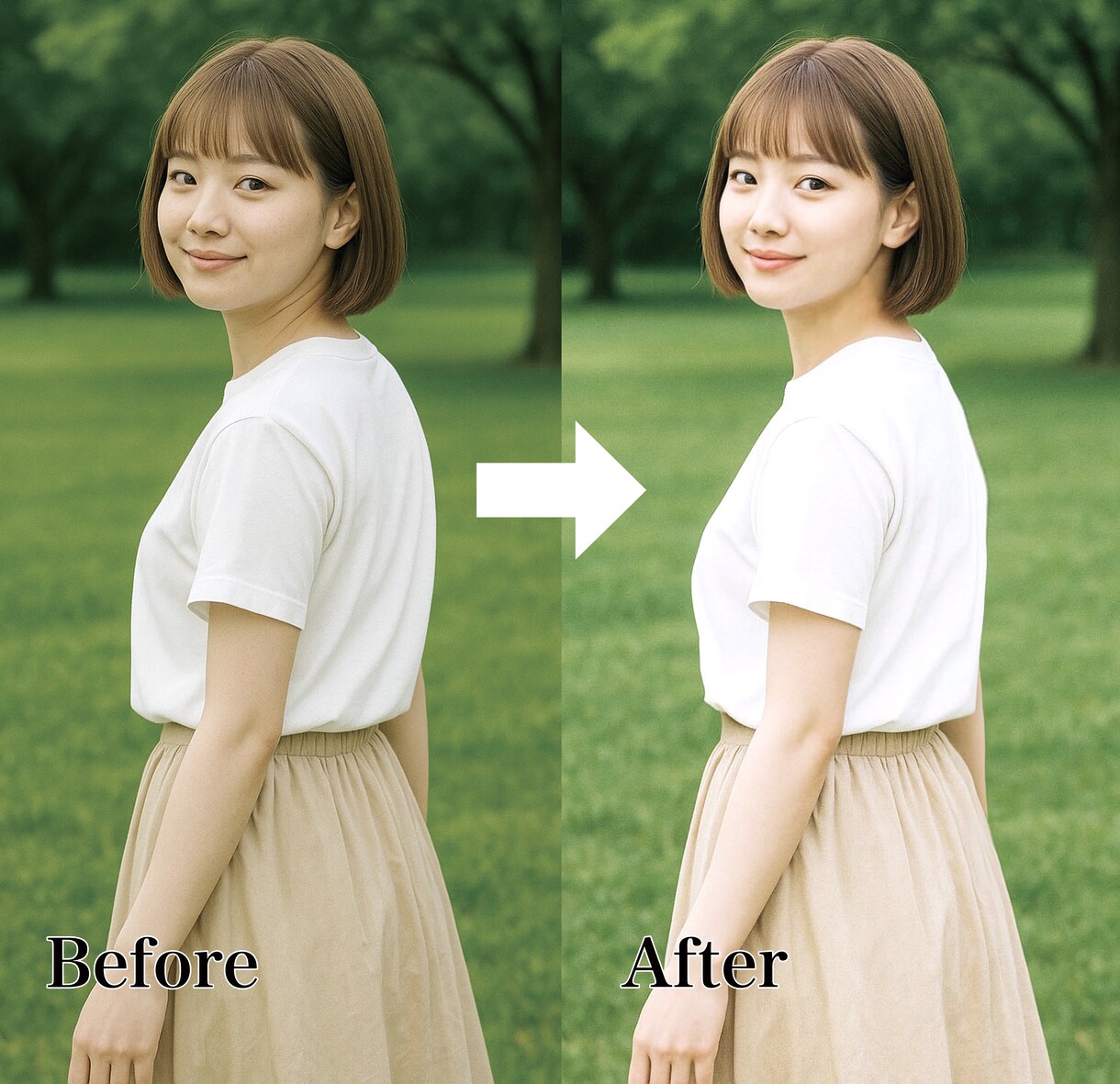 人物写真レタッチ【ナチュラル上品仕上げ】承ります 丁寧なレタッチで、加工感のない自然で綺麗な写真にします。 イメージ2