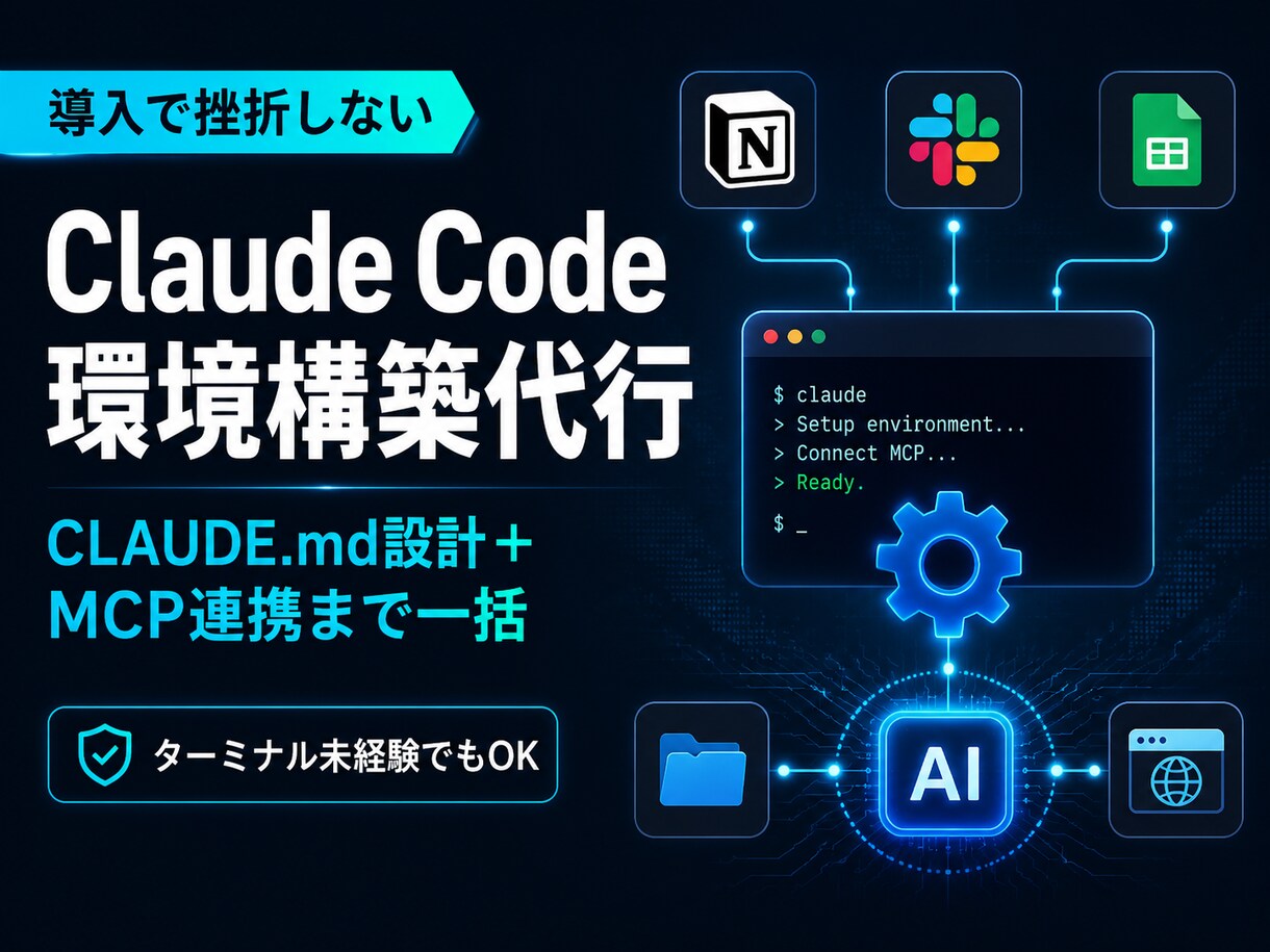 Claude Code環境構築を代行します CLAUDE.md設計とMCP接続まで含む導入支援 イメージ1
