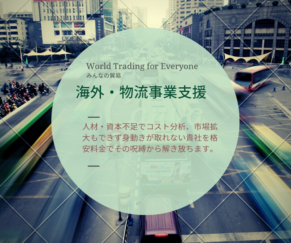 海外｜貿易｜輸入｜貴社の海外事業を支援します 海外・物流部門を設立したいけど資金に不安があるなら外注です イメージ1
