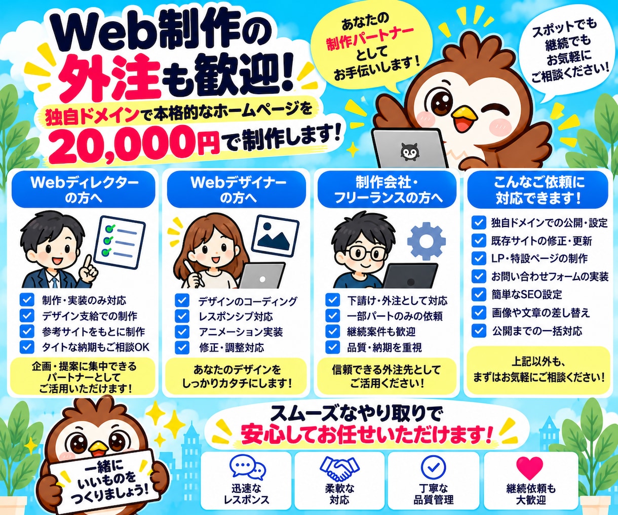 ホームページ(HP)を格安で制作・作成します 独自ドメイン対応！初心者・丸投げOK！公開までお任せ！ イメージ6