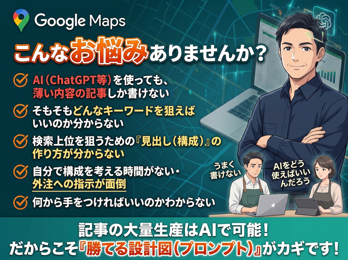 AI執筆に最適！ブログSEO構成案を5件作成します AIにコピペするだけ！上位表示を狙える記事プロンプトと構成案 イメージ2