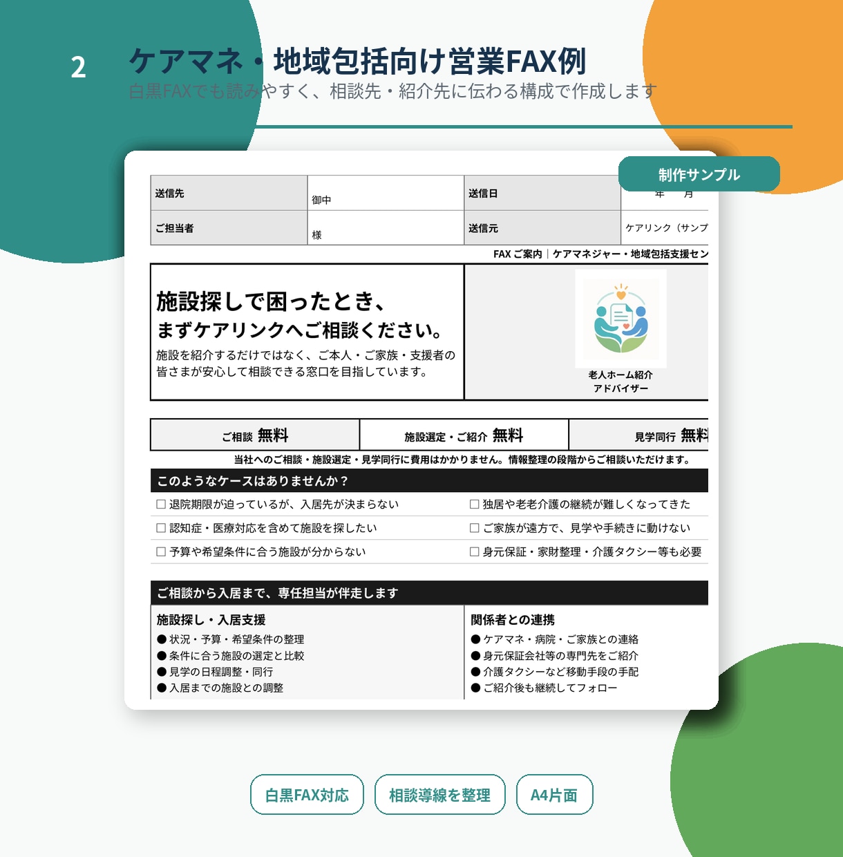 介護・福祉向け営業FAX・チラシを作ります PCが苦手でも安心｜手書きメモから対応します イメージ3
