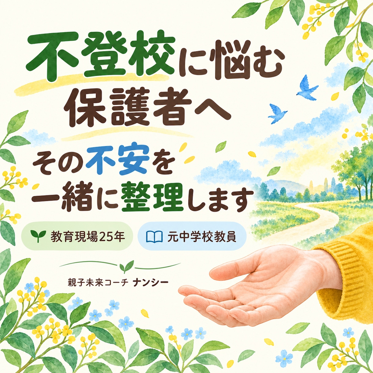 不登校に悩む保護者のお話を丁寧に伺います 元教員で不登校の子を持つ母が親子の一歩に伴走します イメージ1