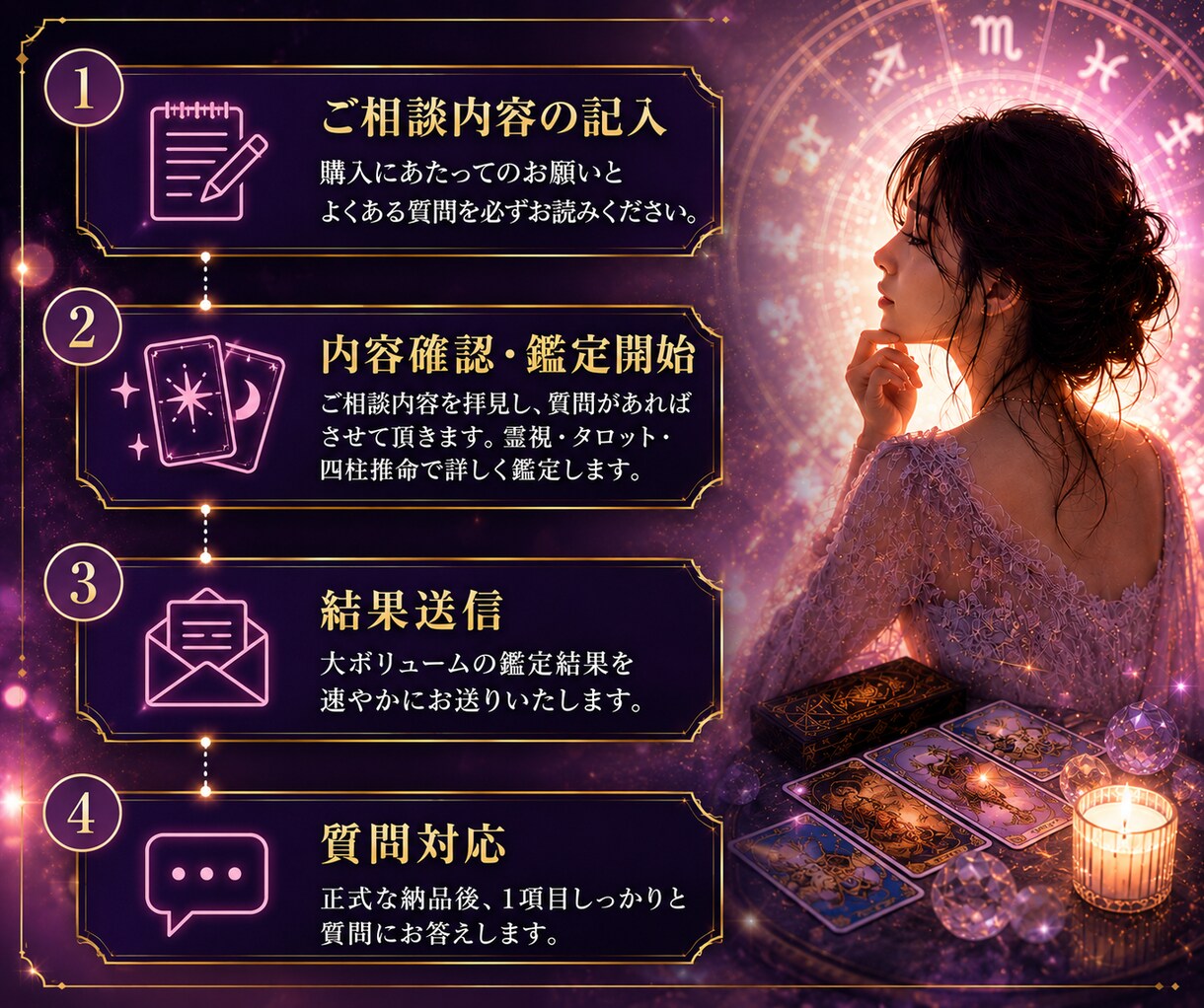 恋愛占い✨️あなたが気になることを自由に占います 片思いも復縁も不倫も、彼の気持ちも二人の未来も◆霊視タロット イメージ4